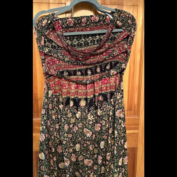 New Raga Anthropologie Floral Boho Halter Dress Maxi M - Picture 2 of 3